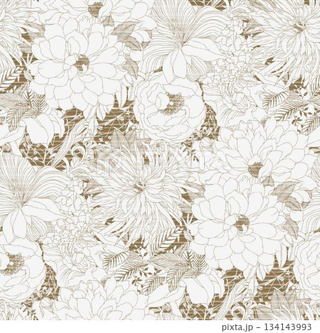 Assorted floral geometric and heart pattern panel designs in soft pastel colors Assorted floral geometric and heart pattern panel designs in soft pastel colors 134143993