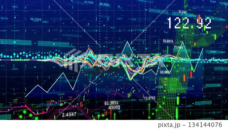 Displaying market charts showing price swings on trading platform, with candlesticks and gridlines Displaying market charts showing price swings on trading platform, with candlesticks and gridlines 134144076