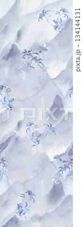 Assorted floral geometric and heart pattern panel designs in soft pastel colors 134144131