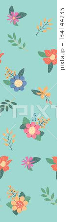 Assorted floral geometric and heart pattern panel designs in soft pastel colors Assorted floral geometric and heart pattern panel designs in soft pastel colors 134144235