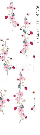 Assorted floral geometric and heart pattern panel designs in soft pastel colors 134144250