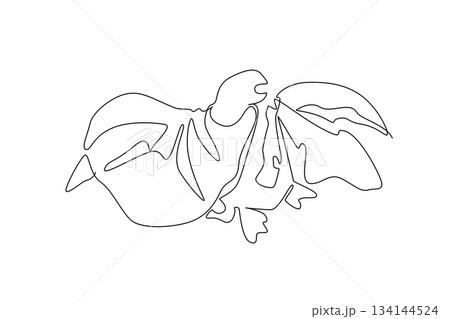 Continuous line drawing of a sea turtle entangled in floating plastic waste, symbolizing pollution and marine life protection for World Oceans Day in a nature concept artwork. Continuous line drawing of a sea turtle entangled in floating plastic waste, symbolizing pollution and marine life protection for World Oceans Day in a nature concept artwork. 134144524