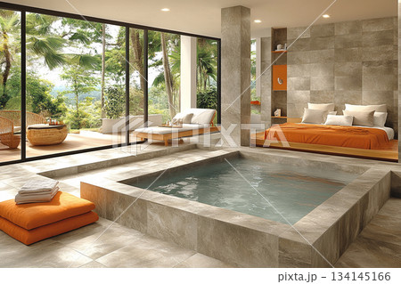 Modern living room interior with elegant minimalist design. Modern living room interior with elegant minimalist design. 134145166