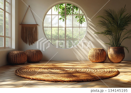 Scandinavian Minimalist Interior With Soft Natural Light 134145195