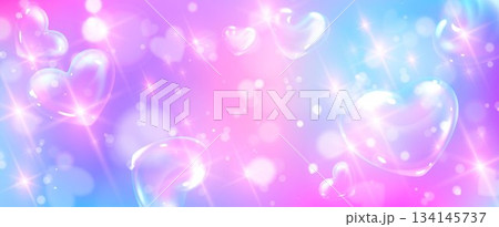 Heart shaped bubbles with sparkle effects Heart shaped bubbles with sparkle effects 134145737