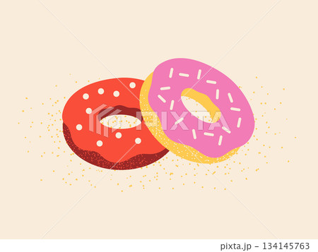 ドーナツのイラスト　ファストフード 134145763