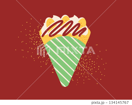 チョコバナナクレープのイラスト 134145767