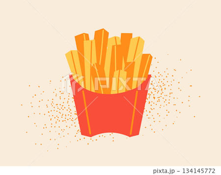 フレンチフライポテトのイラスト　ファストフード 134145772