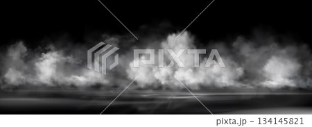 Water surface with smoke and fog effect at night Water surface with smoke and fog effect at night 134145821