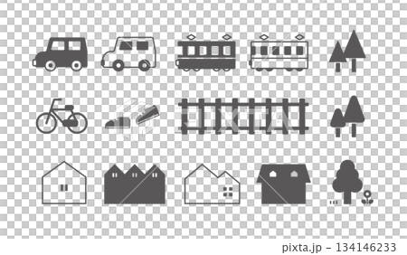 Car and cityscape vector illustration set Car and cityscape vector illustration set 134146233