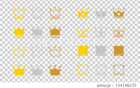 王冠・ランキング アイコンセット 王冠・ランキング アイコンセット 134146235