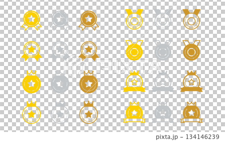 獎牌和排名圖示集 134146239