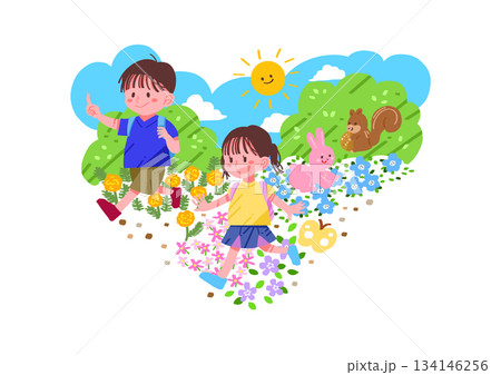 遠足のイラスト 134146256