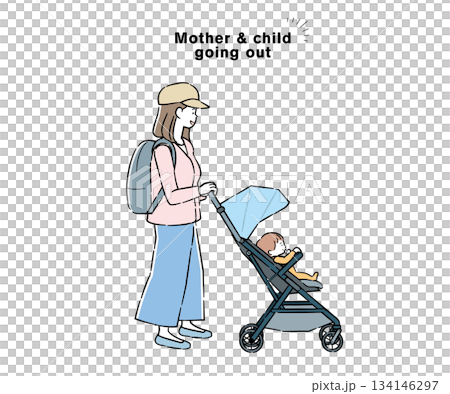 母親與孩子外出的插圖 1 134146297