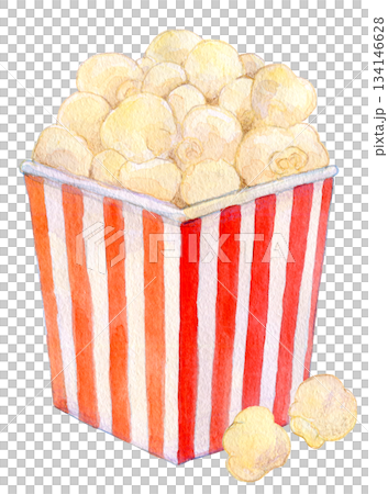 水彩イラスト　手書きイラスト　ポップコーン 134146628