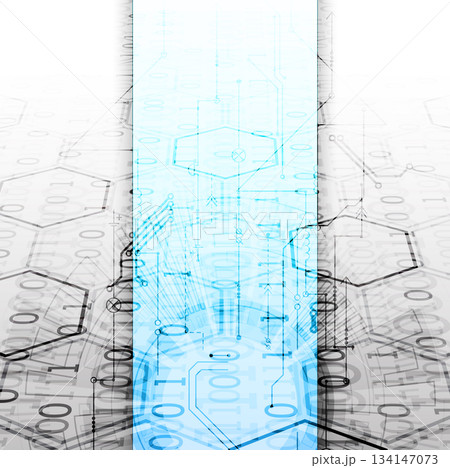 Technological concept with the use of technical elements. Numbers and technological circles. 134147073