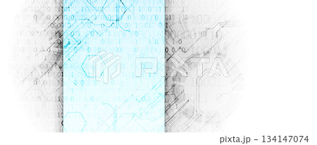 Technological concept with the use of technical elements. Numbers and technological circles. 134147074