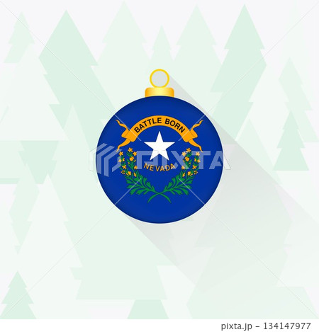 Nevada State Flag Christmas Decoration. 134147977