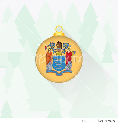 New Jersey State Flag Christmas Decoration. 134147979