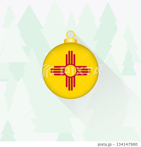 New Mexico State Flag Christmas Decoration. 134147980