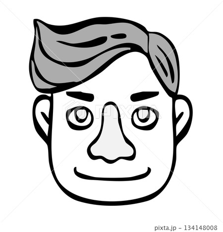 モノクロアイコン_人物・男性・外国人・国籍 モノクロアイコン_人物・男性・外国人・国籍 134148008