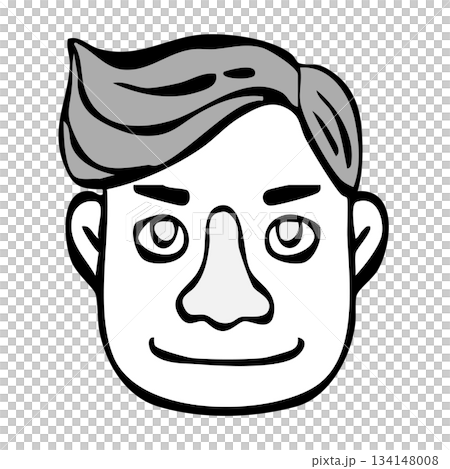 モノクロアイコン_人物・男性・外国人・国籍 モノクロアイコン_人物・男性・外国人・国籍 134148008