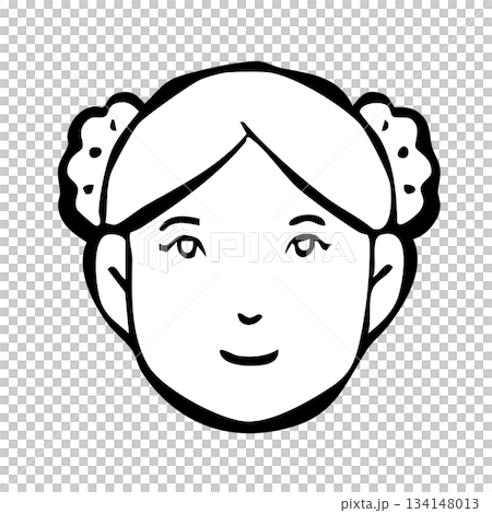 [線條畫] 圖示_人物、女性、外國人、國籍 134148013