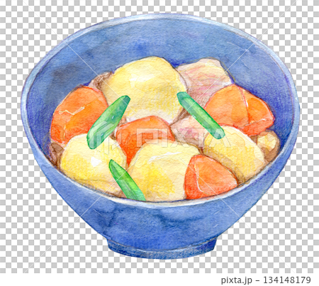 Watercolor illustration, hand-drawn illustration, Nikujaga Watercolor illustration, hand-drawn illustration, Nikujaga 134148179