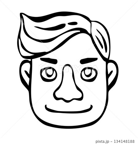 【線画】アイコン_人物・男性・外国人・国籍 【線画】アイコン_人物・男性・外国人・国籍 134148188