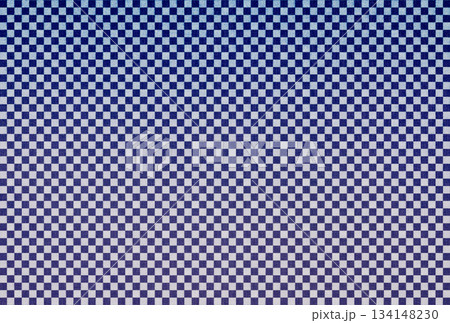 紺色の布生地に白色の市松模様のグラデーションがある背景画像1 134148230