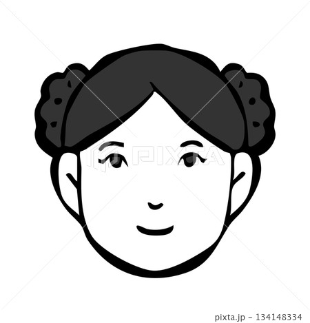 モノクロアイコン_人物・女性・外国人・国籍 134148334