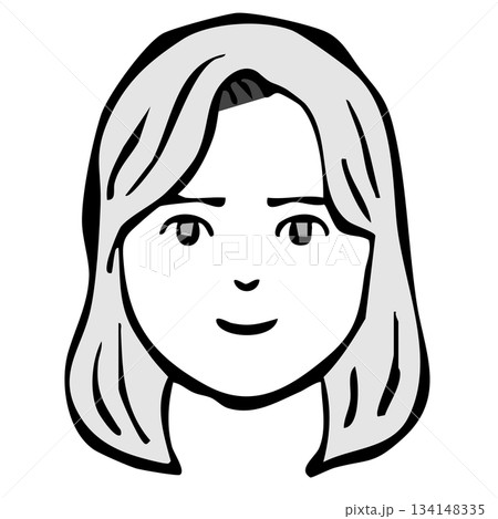 モノクロアイコン_人物・女性・外国人・国籍 134148335