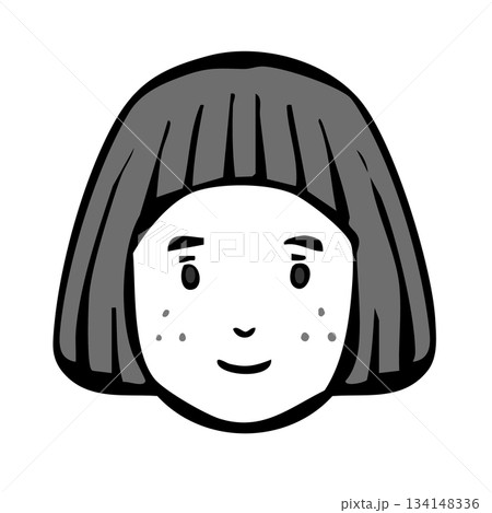 モノクロアイコン_人物・子ども・女の子 モノクロアイコン_人物・子ども・女の子 134148336