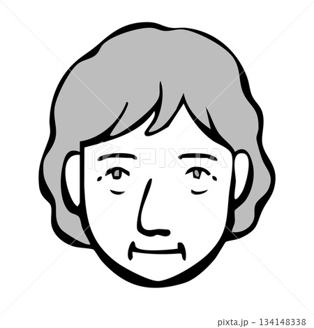 モノクロアイコン_人物・シニア・外国人・国籍 モノクロアイコン_人物・シニア・外国人・国籍 134148338