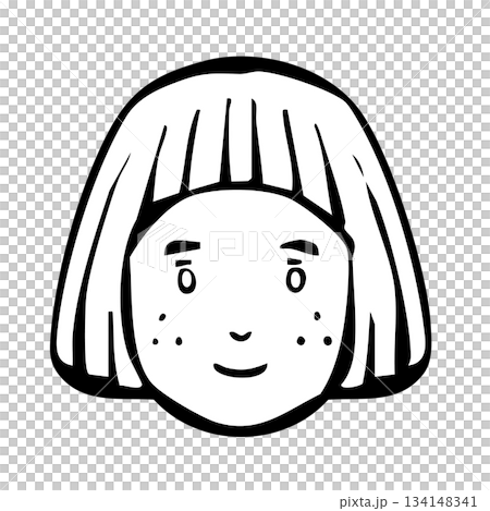 [Line drawing] Icons_People, Children, Girls 134148341