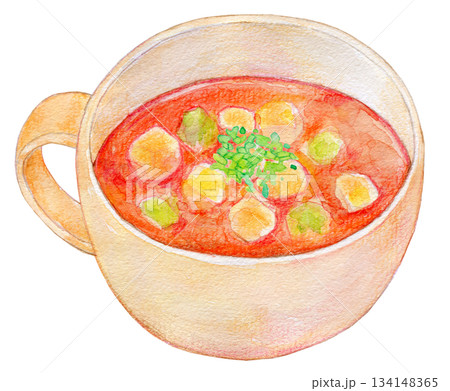 水彩イラスト 手書きイラスト ミネストローネ 水彩イラスト 手書きイラスト ミネストローネ 134148365