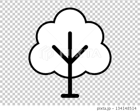木のアイコン　モノトーン 134148514