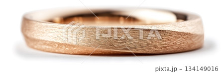 A beautifully crafted brushed gold band features a simple design with a subtle texture. Its sleek appearance makes it a perfect choice for both everyday wear and special occasions 134149016