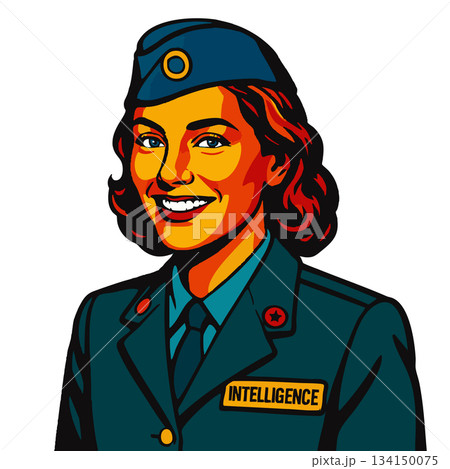 Female Military Intelligence Officer vector 134150075