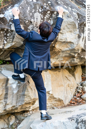 クライミングするビジネスマン クライミングするビジネスマン 134151545