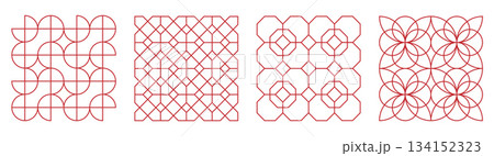 set of poster with line geometric shapes pattern.stars, liquid connected dots, line shapes. elements form, modern design for card, invitation, wallpaper, poster	 134152323