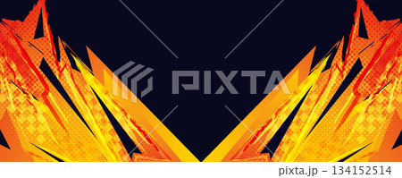 Abstract and Energetic Sports Background with Orange Brush and Halftone Effect with Burning Fire Concept Abstract and Energetic Sports Background with Orange Brush and Halftone Effect with Burning Fire Concept 134152514