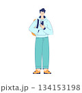 Man Student Character Stand with Backpack Engaged in Education and Study Vector Illustration 134153198