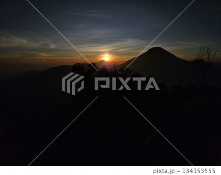 This is sunrise from Dieng position with Sumbing mountain 134153555