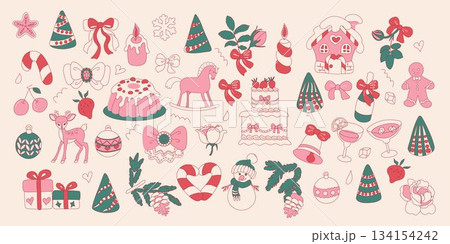 Coquette Feminine Christmas Elements Collection 134154242