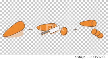 にんじん　輪切り 134154255
