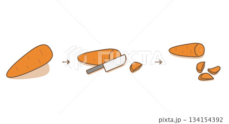 にんじん 乱切り にんじん 乱切り 134154392