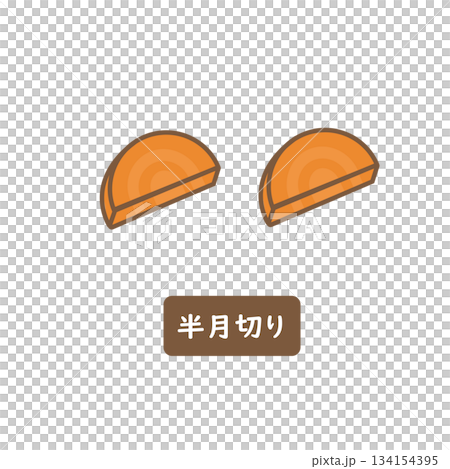 Carrots, cut into half-moon shapes Carrots, cut into half-moon shapes 134154395