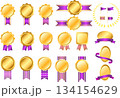 ランキングなどに使える高級感のあるゴールドメダルセット 134154629