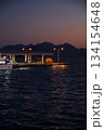 すっかり日が暮れた広島宇品港桟橋 134154648